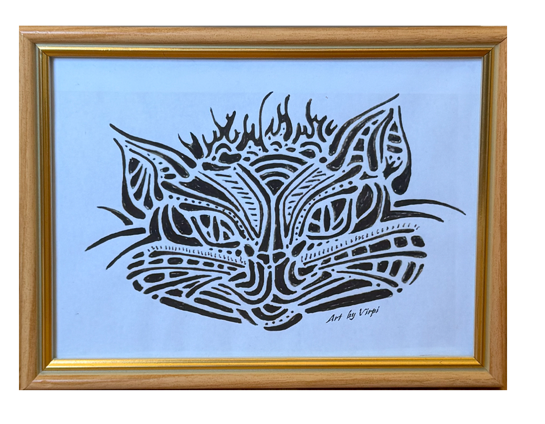 Träram med guldlist