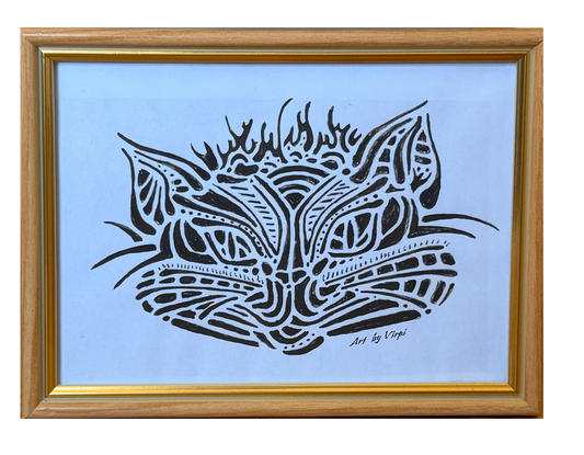 Träram med guldlist