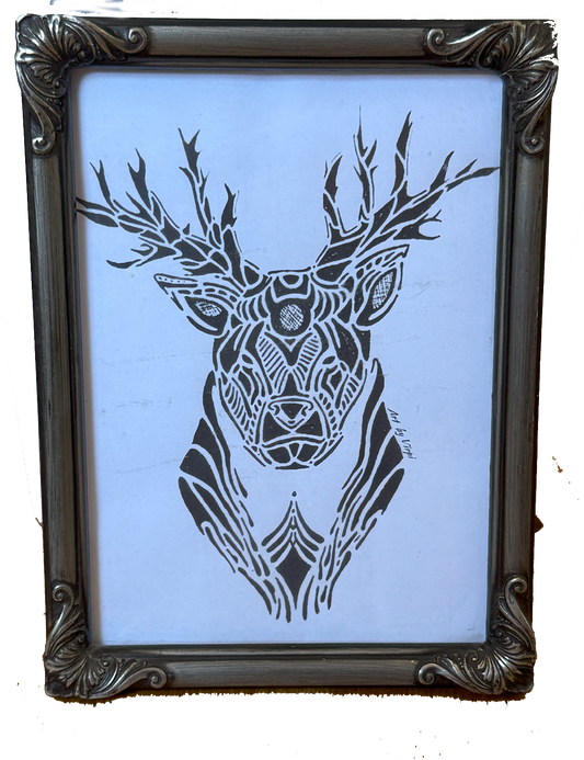 Metallram med detaljer